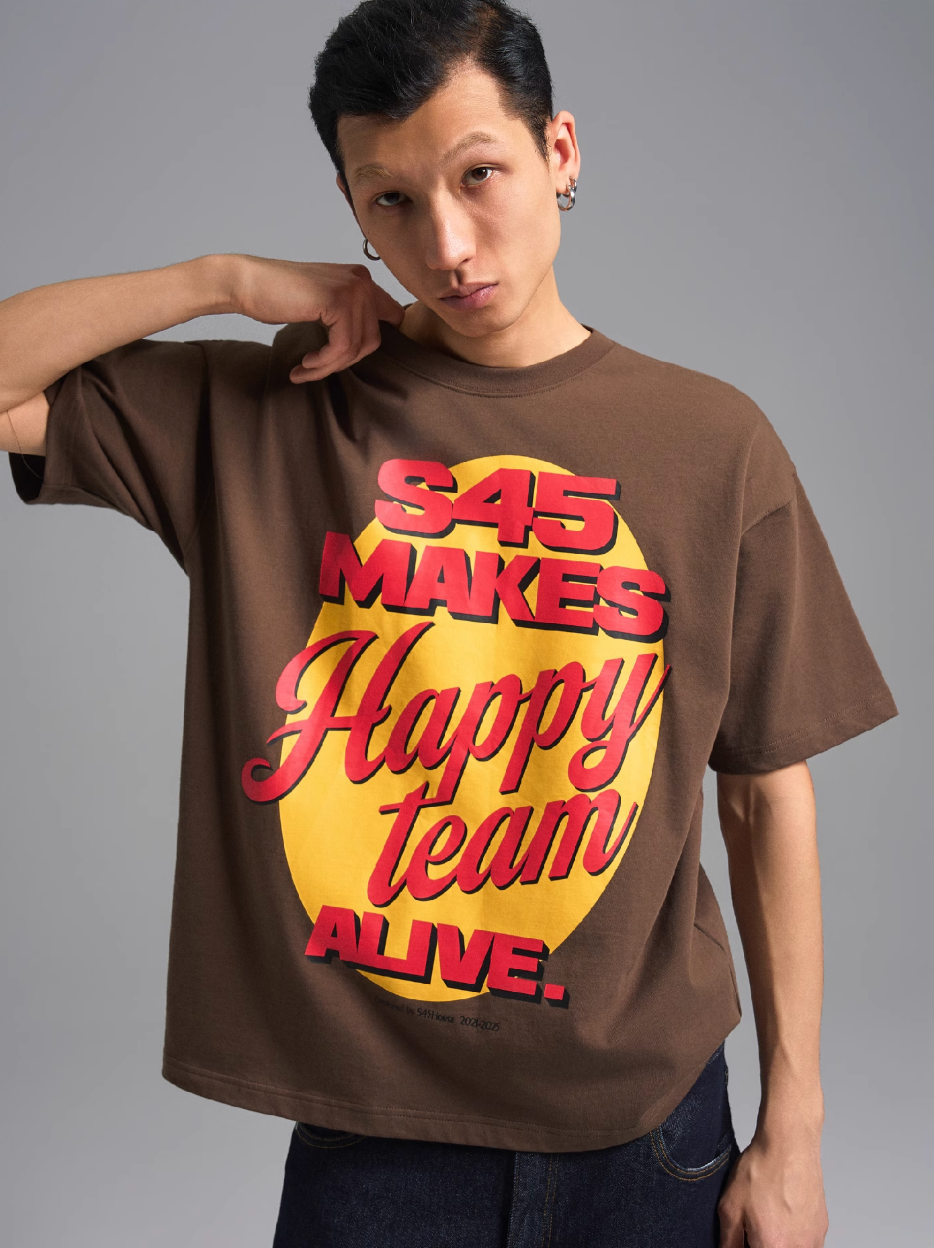 S45 "Happy Team" Graffiti Print Tee | Face 3 Face