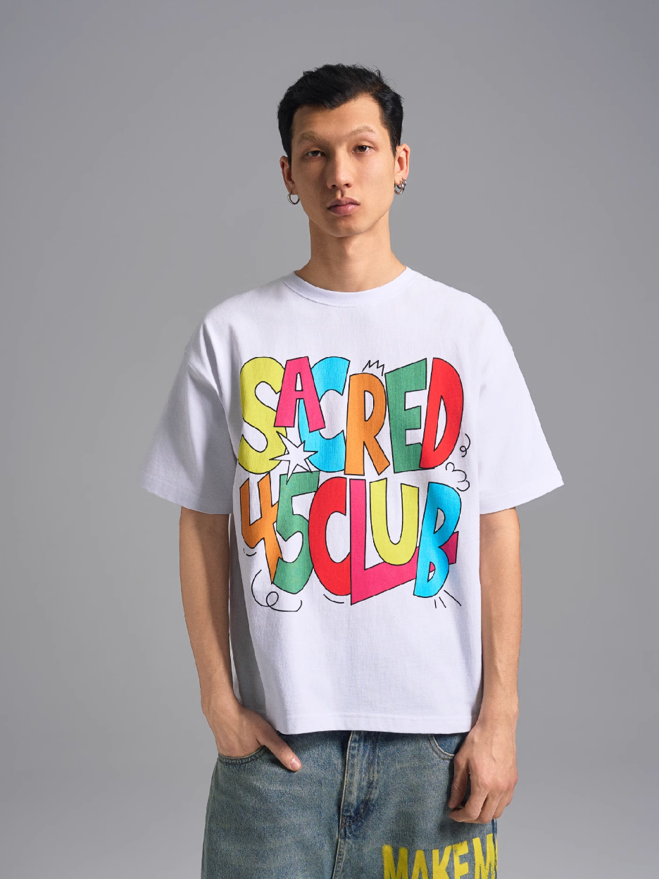 S45 Cartoon-Style Slogan Print Tee | Face 3 Face