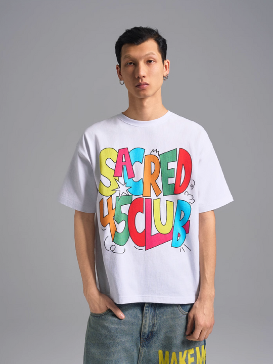 S45 Cartoon-Style Slogan Print Tee | Face 3 Face