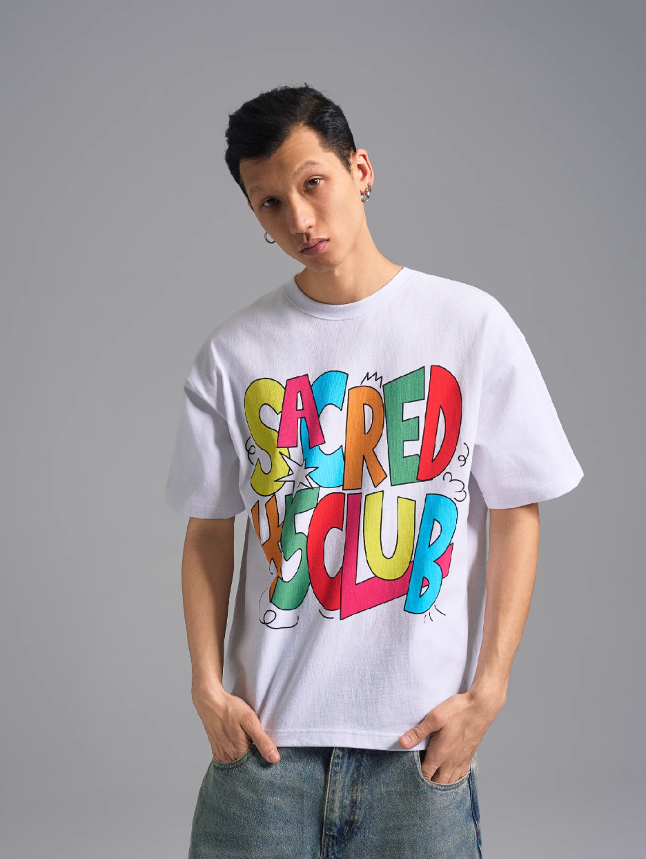 S45 Cartoon-Style Slogan Print Tee | Face 3 Face