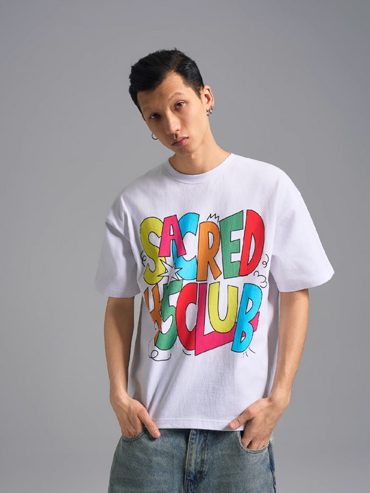 S45 Cartoon-Style Slogan Print Tee | Face 3 Face