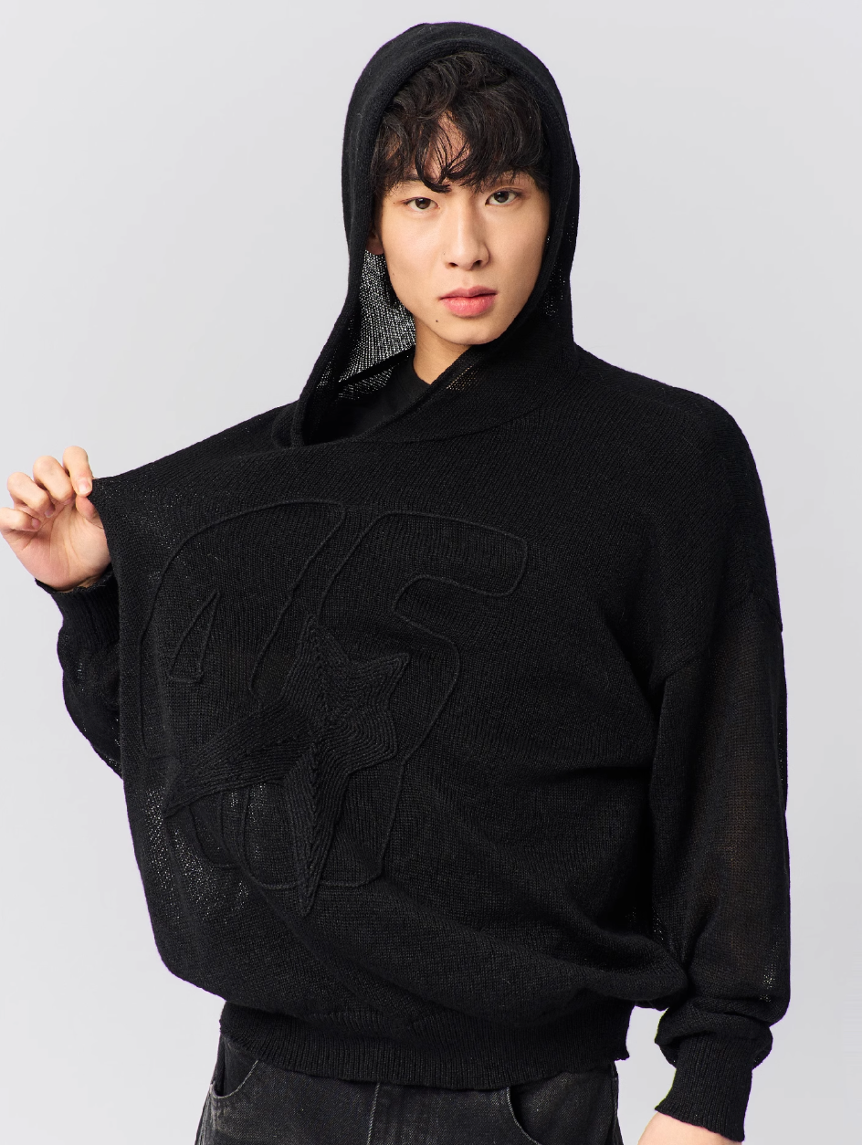 S45 Star Logo Mesh Knit Hoodie | Face 3 Face