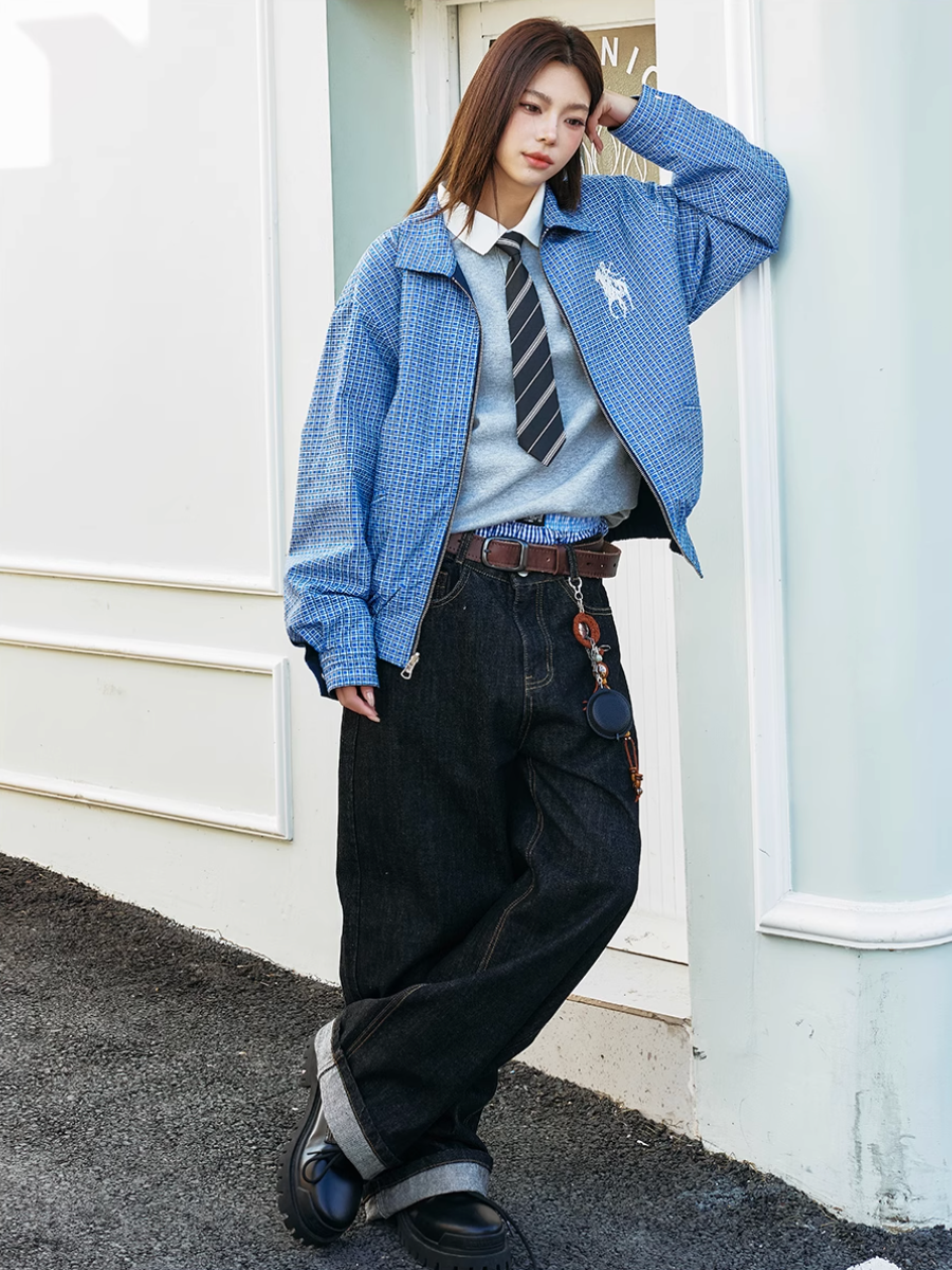 Harsh and Cruel Plaid Reversible Track Jacket | Face 3 Face