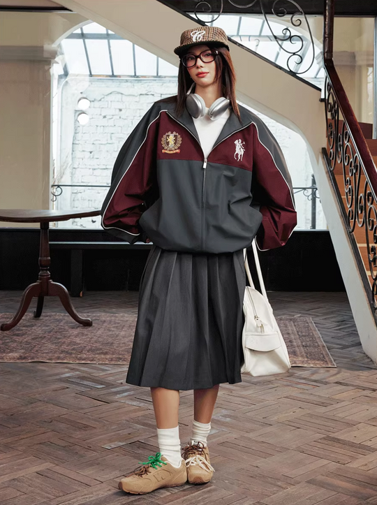 Harsh and Cruel Patchwork Badge Embroidered Track Jacket | Face 3 Face