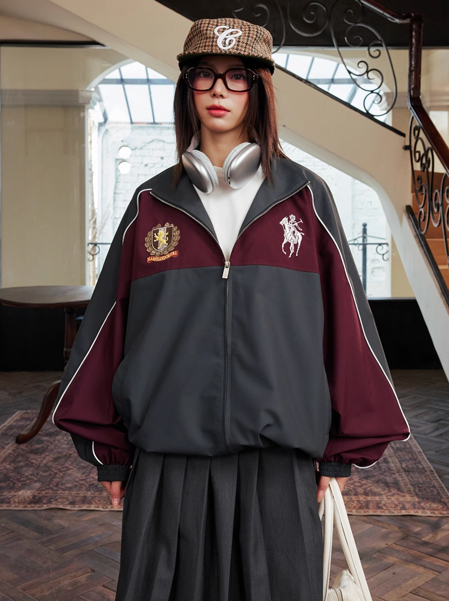 Harsh and Cruel Patchwork Badge Embroidered Track Jacket | Face 3 Face