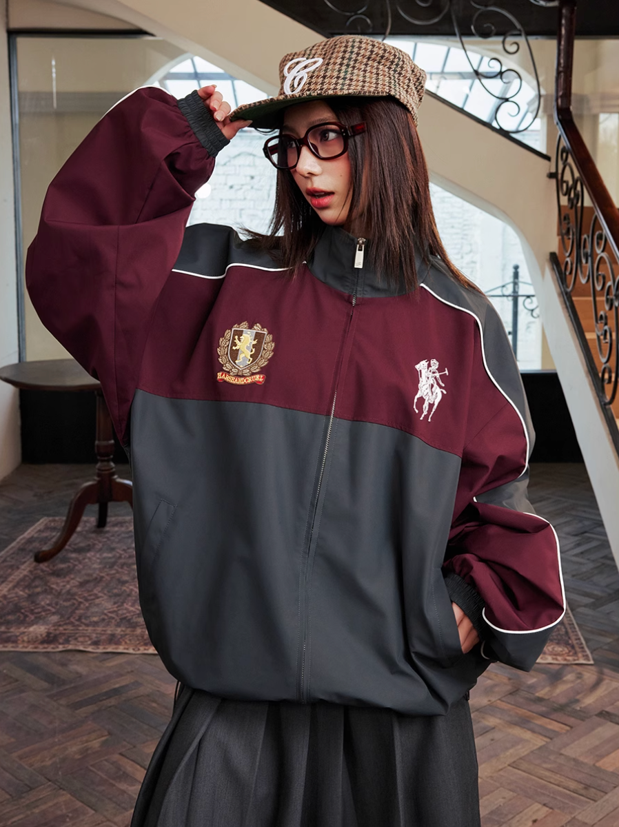 Harsh and Cruel Patchwork Badge Embroidered Track Jacket | Face 3 Face