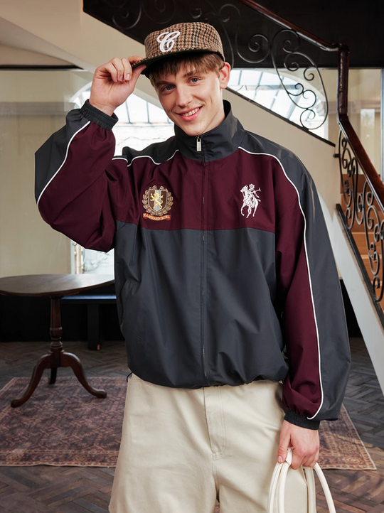 Harsh and Cruel Patchwork Badge Embroidered Track Jacket | Face 3 Face