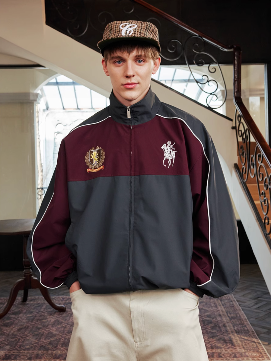 Harsh and Cruel Patchwork Badge Embroidered Track Jacket | Face 3 Face