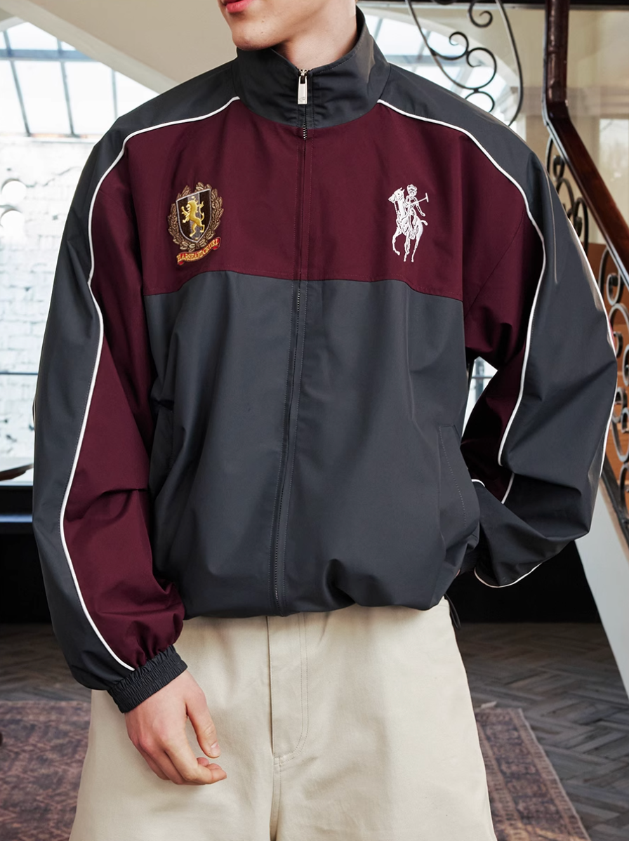 Harsh and Cruel Patchwork Badge Embroidered Track Jacket | Face 3 Face