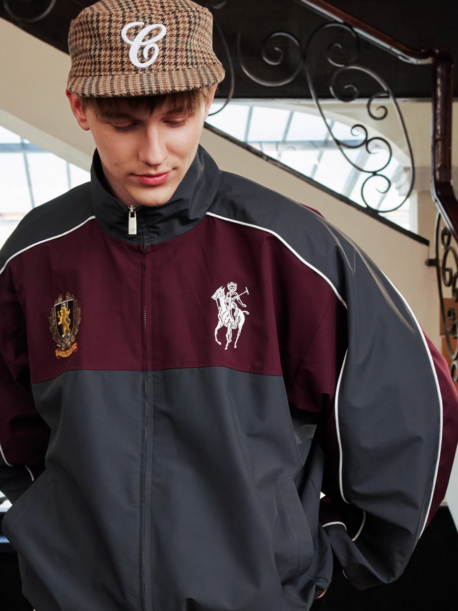 Harsh and Cruel Patchwork Badge Embroidered Track Jacket | Face 3 Face