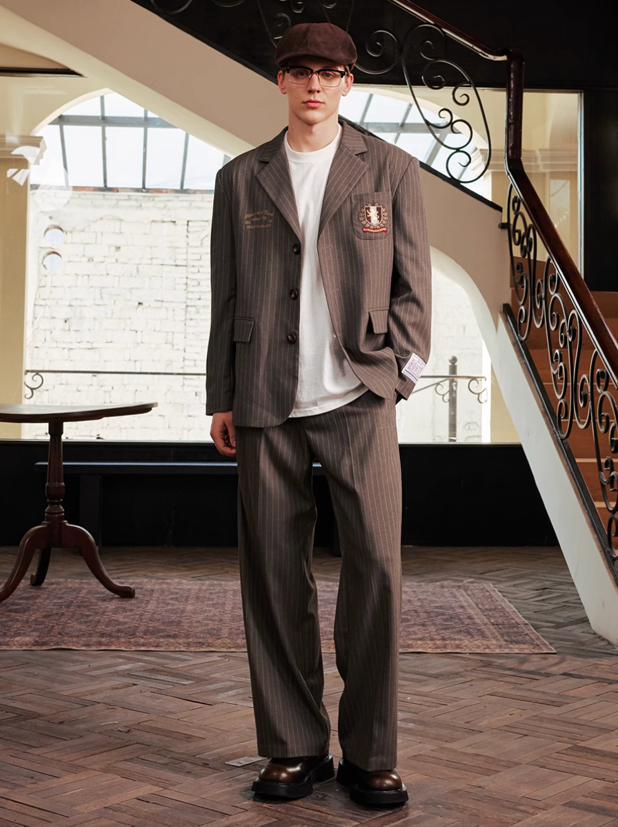 Harsh and Cruel Striped Badge Embroidered Blazer | Face 3 Face