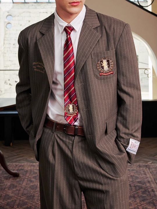 Harsh and Cruel Striped Badge Embroidered Blazer | Face 3 Face