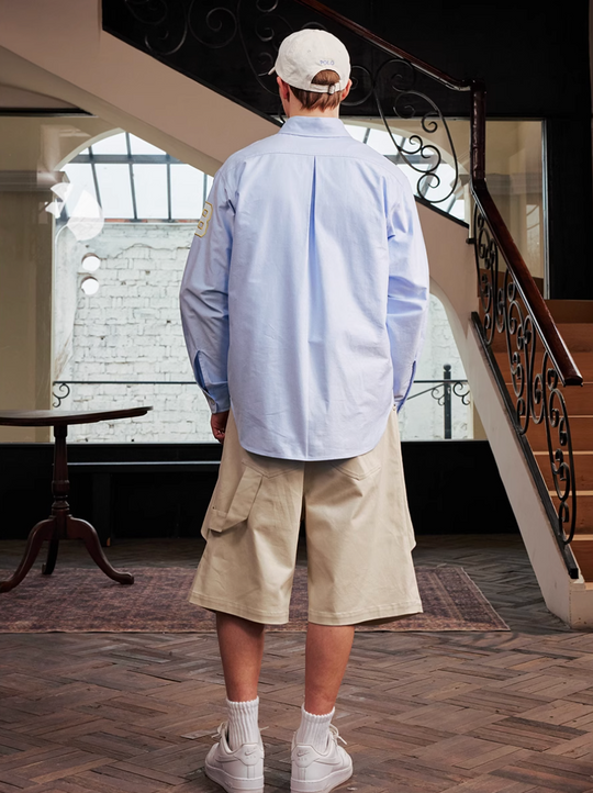 Harsh and Cruel Vintage Embroidered Oxford Loose Long Sleeve Shirt | Face 3 Face