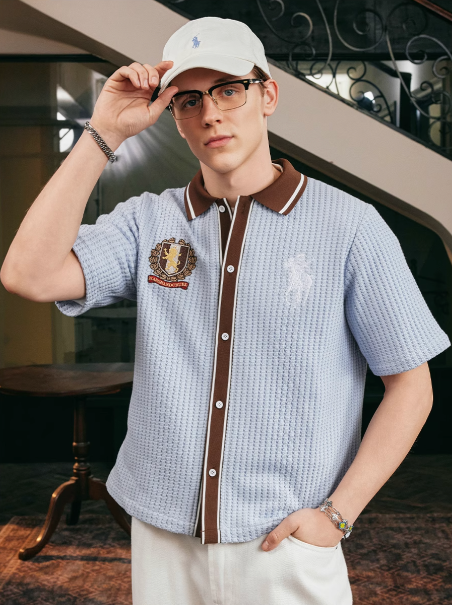 Harsh and Cruel Vacation Color Block Knit Shirt | Face 3 Face