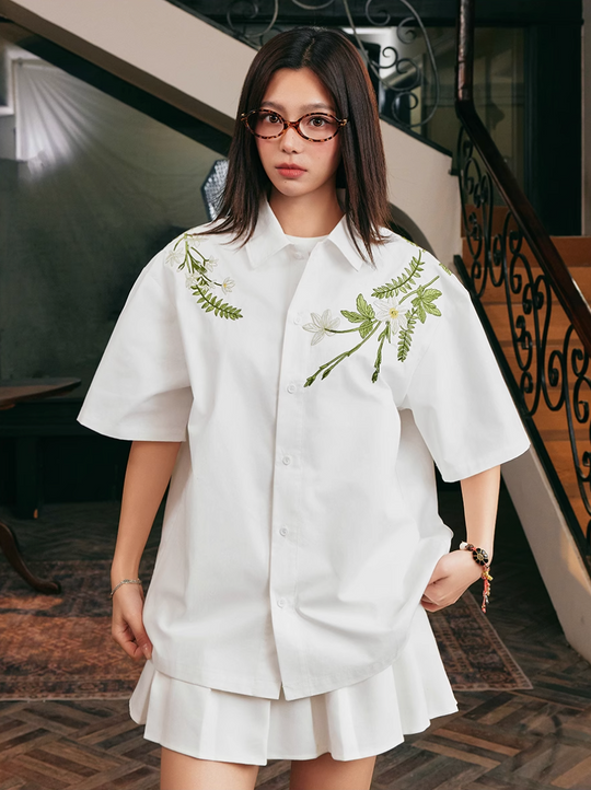 Harsh and Cruel Floral Embroidered Cuban Shirt | Face 3 Face