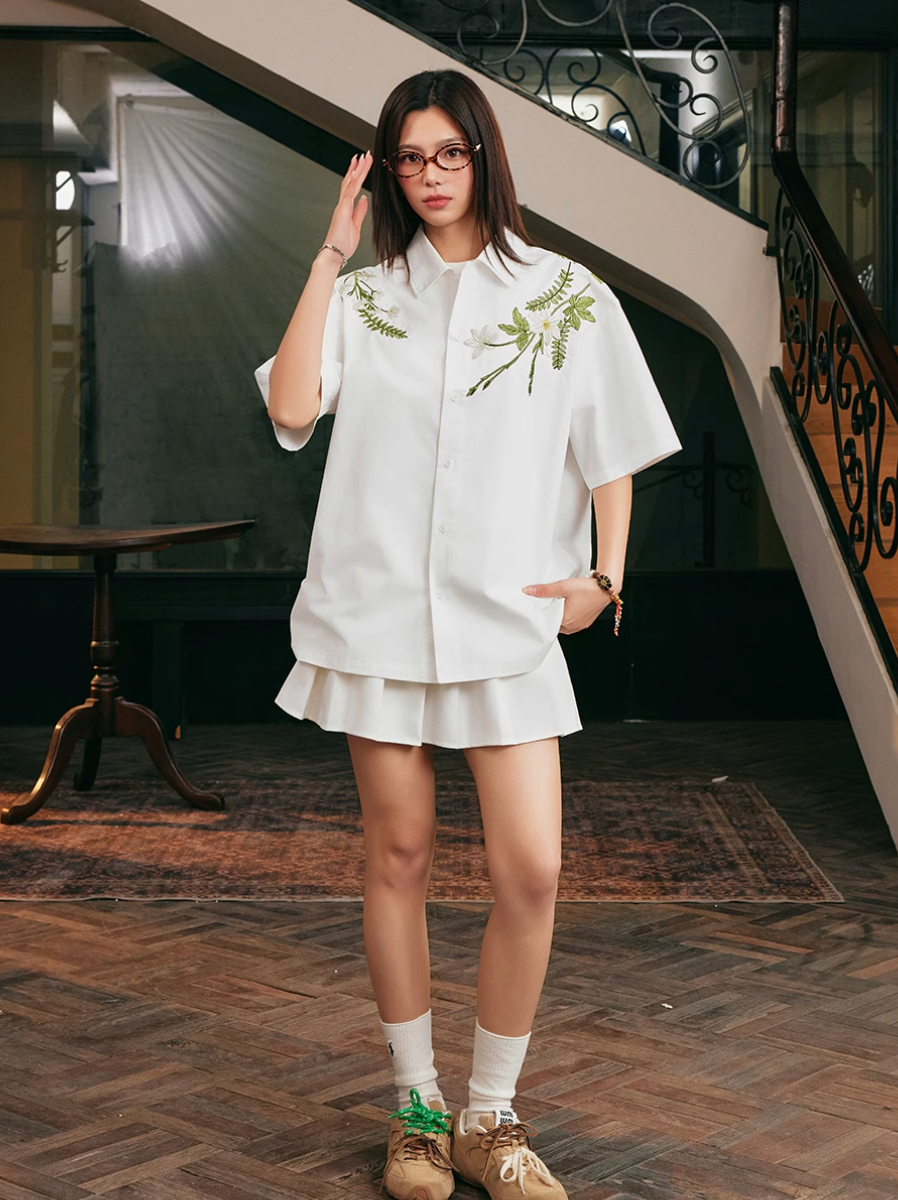 Harsh and Cruel Floral Embroidered Cuban Shirt | Face 3 Face