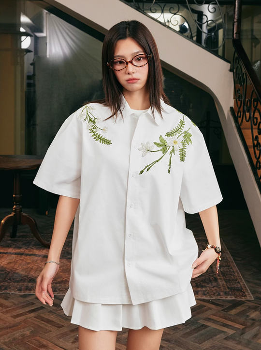 Harsh and Cruel Floral Embroidered Cuban Shirt | Face 3 Face