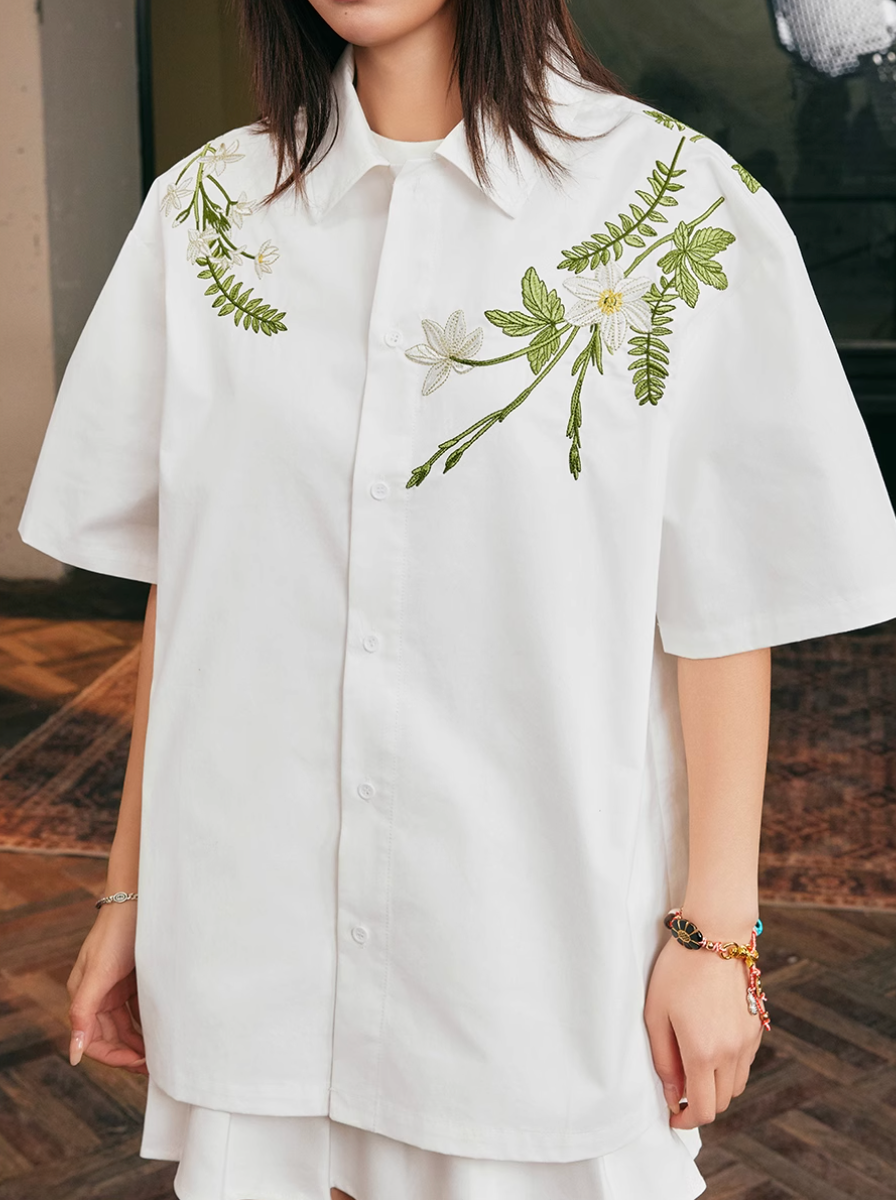 Harsh and Cruel Floral Embroidered Cuban Shirt | Face 3 Face