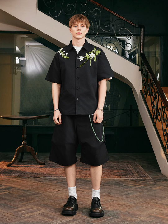 Harsh and Cruel Floral Embroidered Cuban Shirt | Face 3 Face