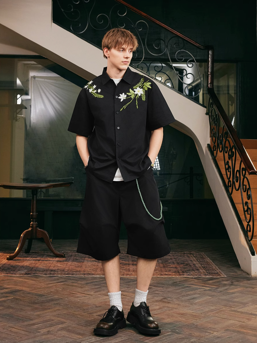 Harsh and Cruel Floral Embroidered Cuban Shirt | Face 3 Face