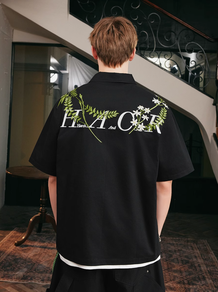 Harsh and Cruel Floral Embroidered Cuban Shirt | Face 3 Face