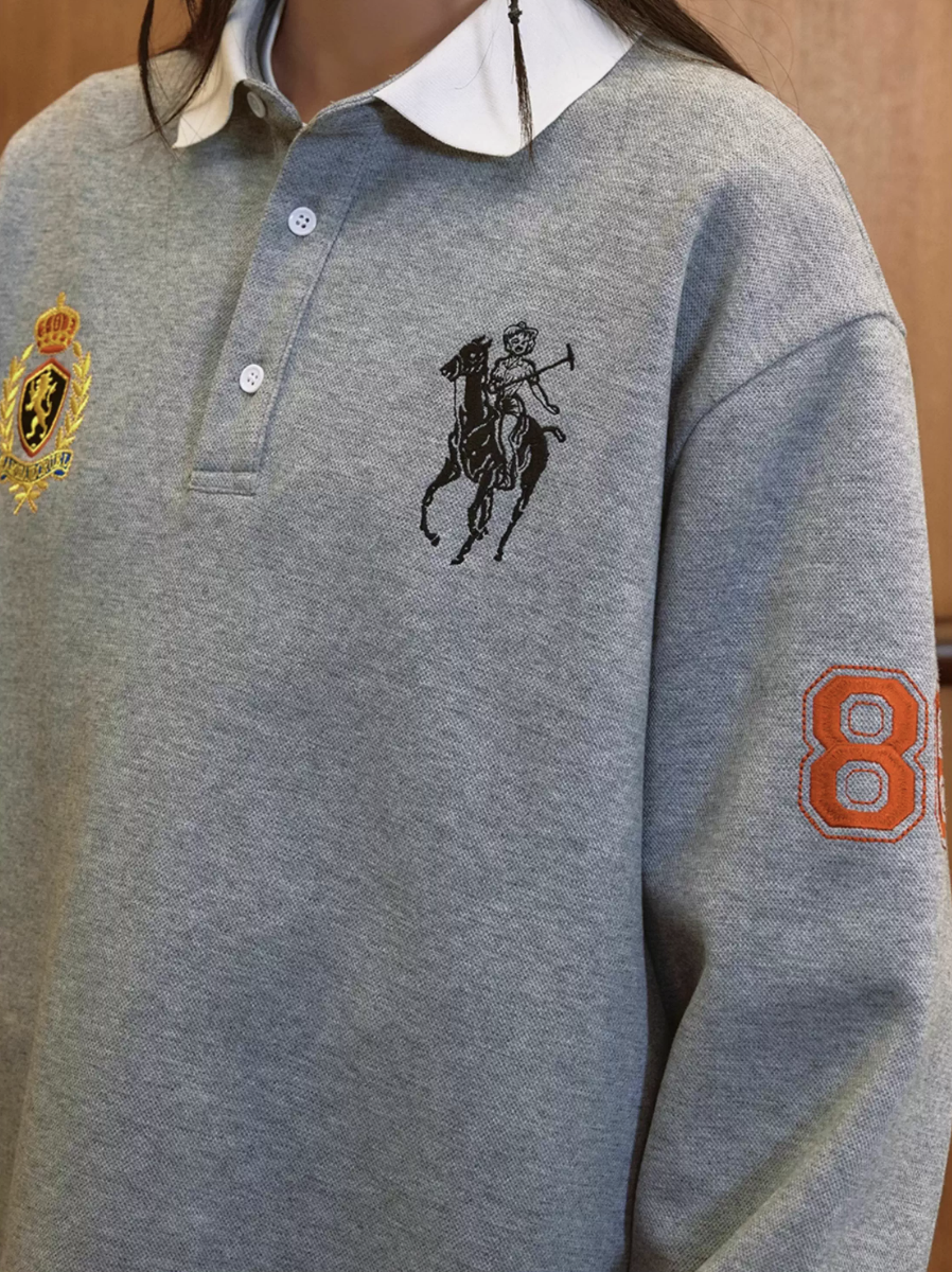 Harsh and Cruel Vintage Embroidered Long Sleeve Polo | Face 3 Face
