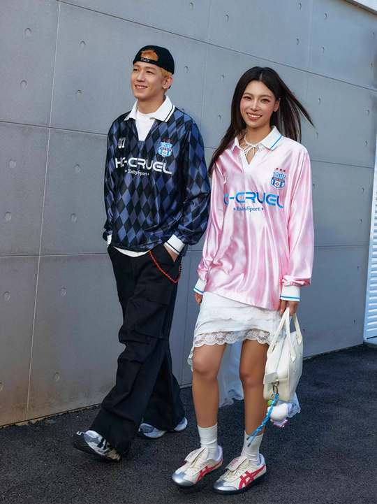 Harsh and Cruel Badge Embroidered Plaid Long Sleeve Polo Jersey | Face 3 Face