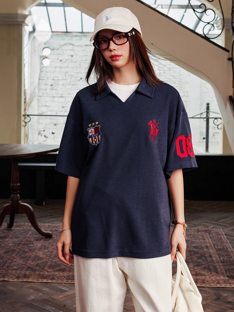 Harsh and Cruel Terry Badge Embroidered Polo | Face 3 Face