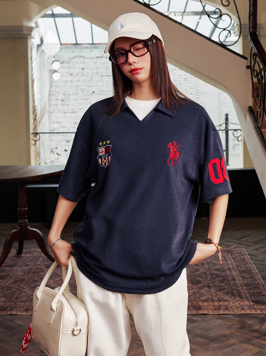 Harsh and Cruel Terry Badge Embroidered Polo | Face 3 Face