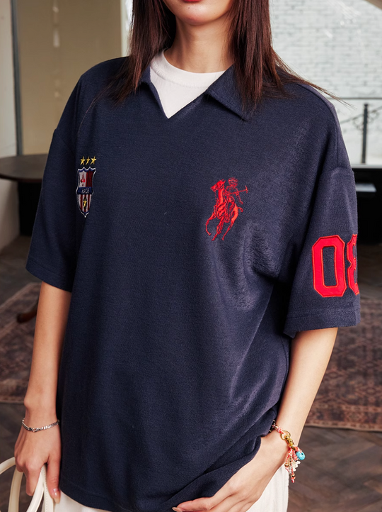 Harsh and Cruel Terry Badge Embroidered Polo | Face 3 Face