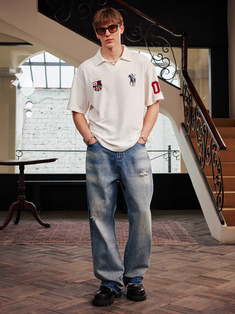 Harsh and Cruel Terry Badge Embroidered Polo | Face 3 Face