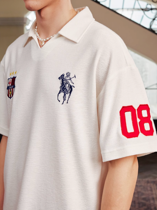 Harsh and Cruel Terry Badge Embroidered Polo | Face 3 Face