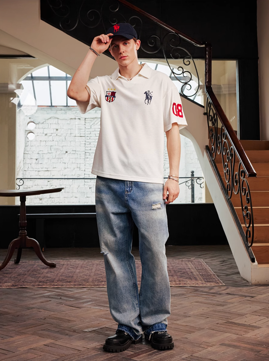 Harsh and Cruel Terry Badge Embroidered Polo | Face 3 Face