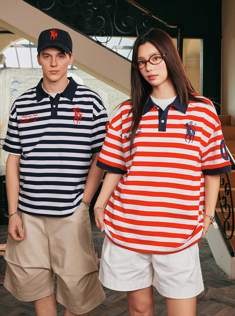 Harsh and Cruel Nautical Stripe Embroidered Polo | Face 3 Face