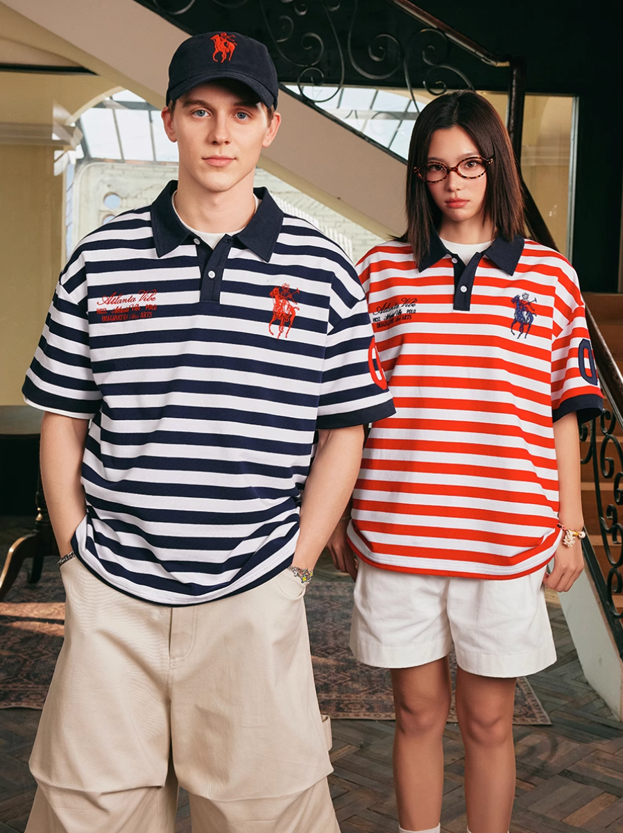 Harsh and Cruel Nautical Stripe Embroidered Polo | Face 3 Face