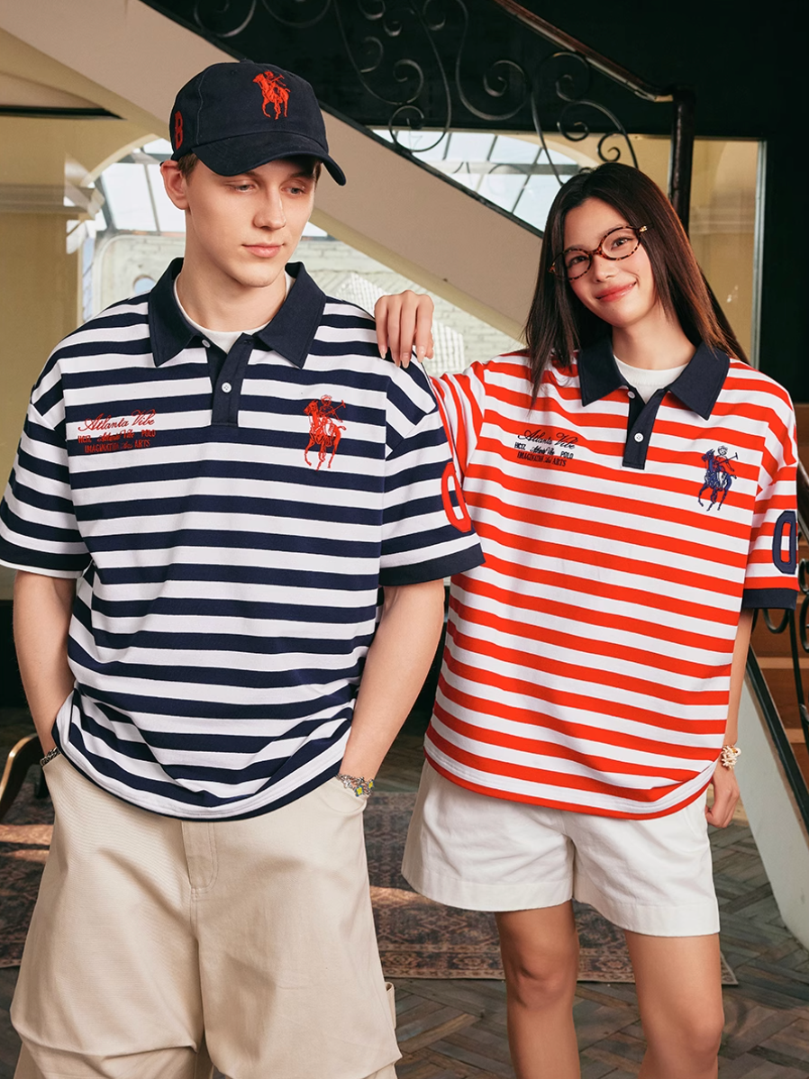 Harsh and Cruel Nautical Stripe Embroidered Polo | Face 3 Face