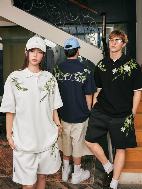 Harsh and Cruel Botanical Embroidered Polo | Face 3 Face
