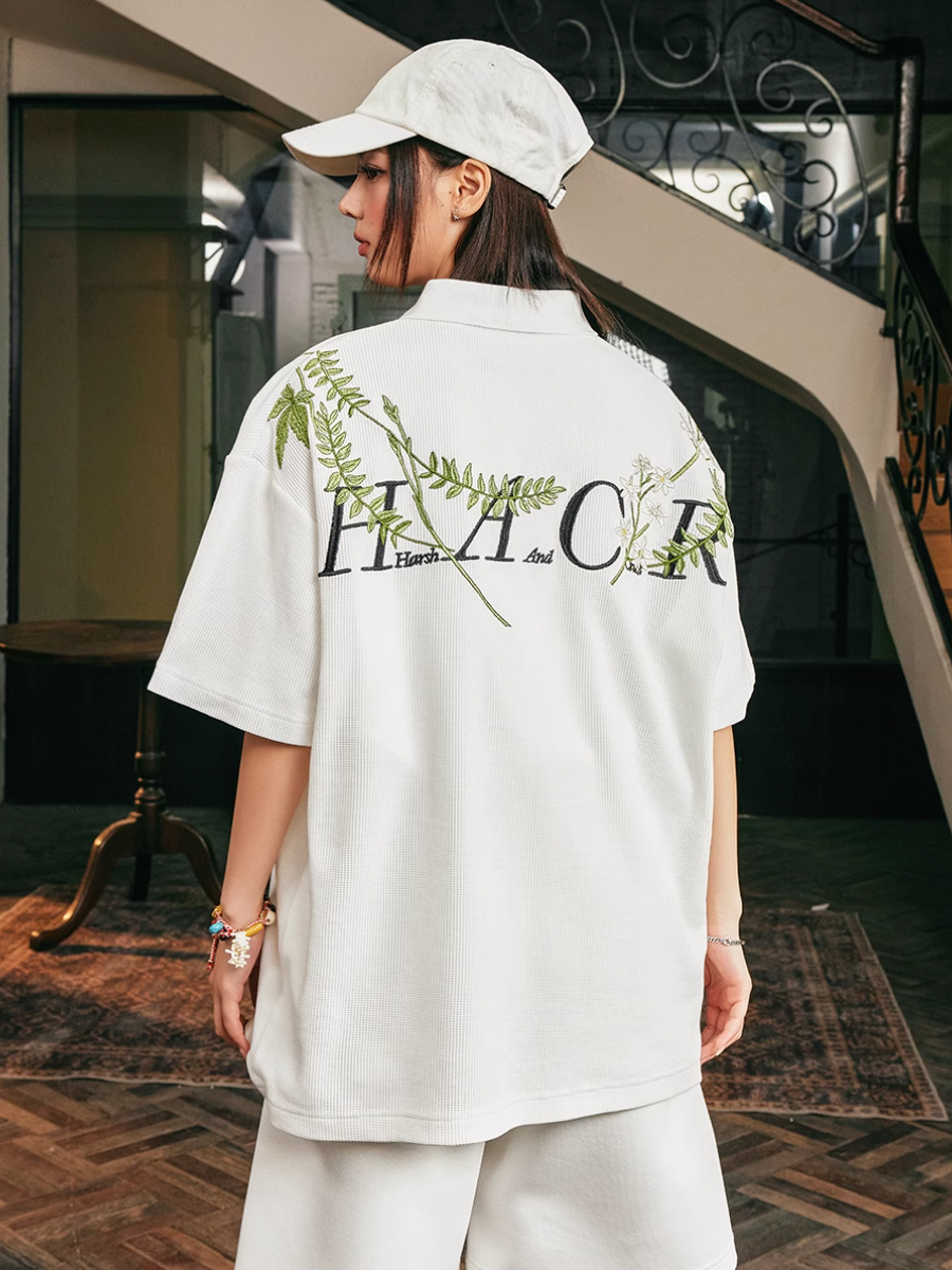 Harsh and Cruel Botanical Embroidered Polo | Face 3 Face