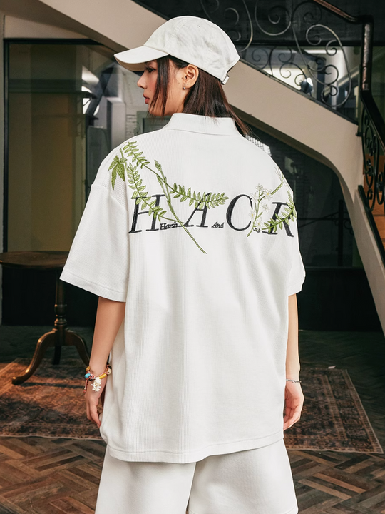 Harsh and Cruel Botanical Embroidered Polo | Face 3 Face
