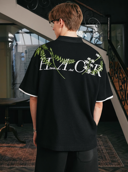 Harsh and Cruel Botanical Embroidered Polo | Face 3 Face