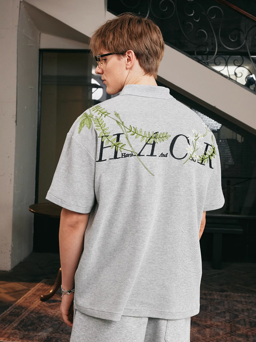 Harsh and Cruel Botanical Embroidered Polo | Face 3 Face
