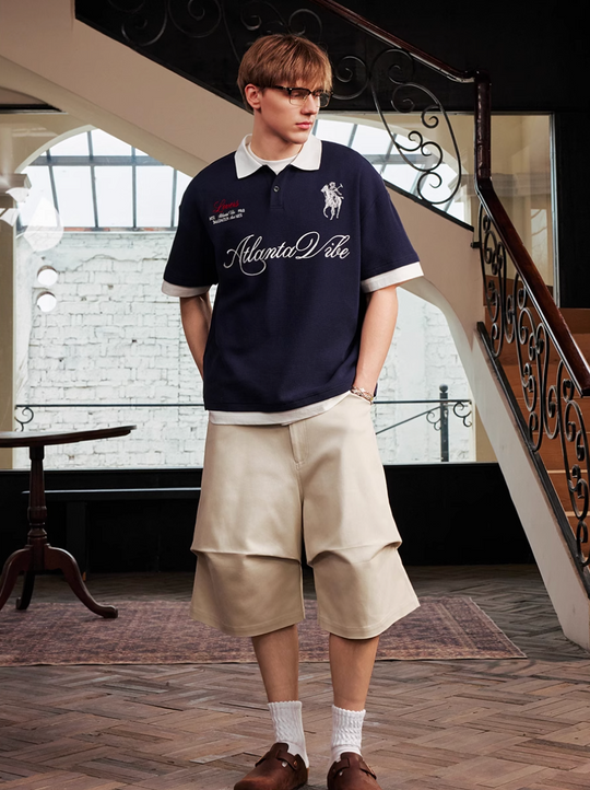 Harsh and Cruel Waffle Knit Embroidered Layered Polo | Face 3 Face