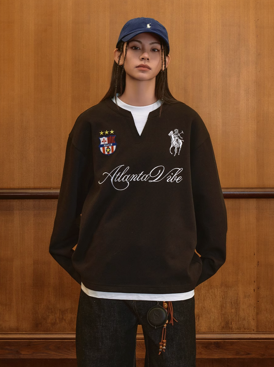 Harsh and Cruel Badge Embroidered Long Sleeve Layered Tee | Face 3 Face