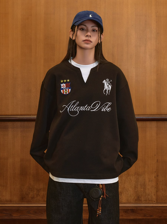 Harsh and Cruel Badge Embroidered Long Sleeve Layered Tee | Face 3 Face