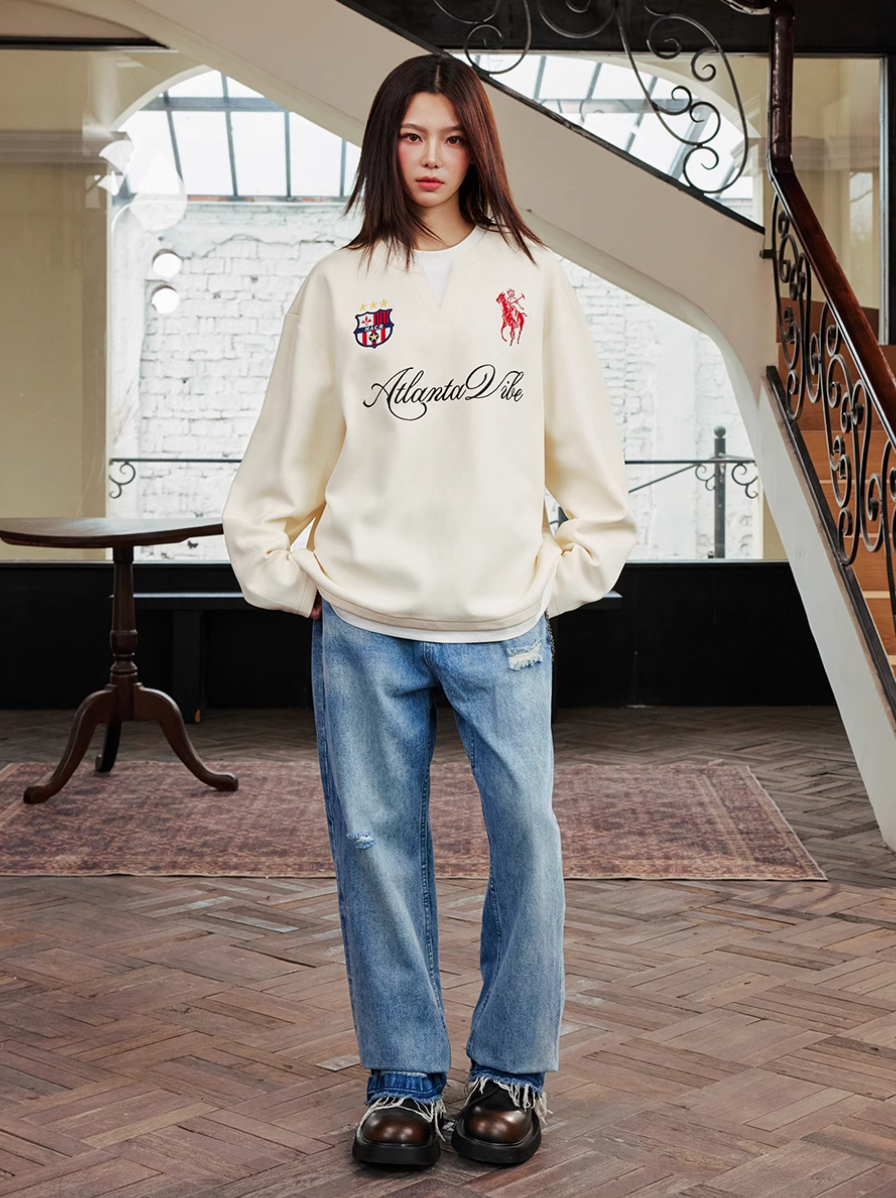 Harsh and Cruel Badge Embroidered Long Sleeve Layered Tee | Face 3 Face