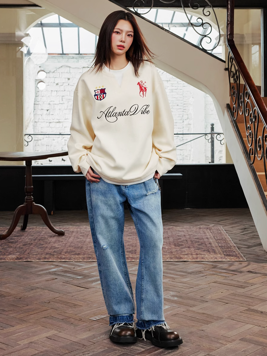 Harsh and Cruel Badge Embroidered Long Sleeve Layered Tee | Face 3 Face