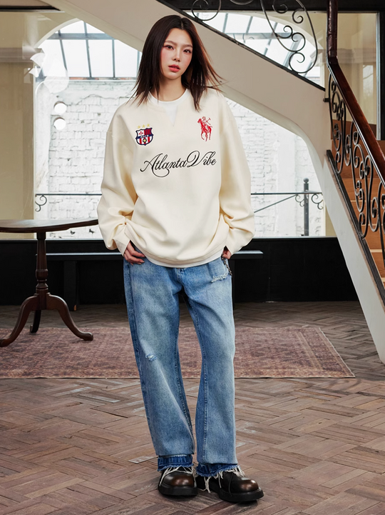 Harsh and Cruel Badge Embroidered Long Sleeve Layered Tee | Face 3 Face