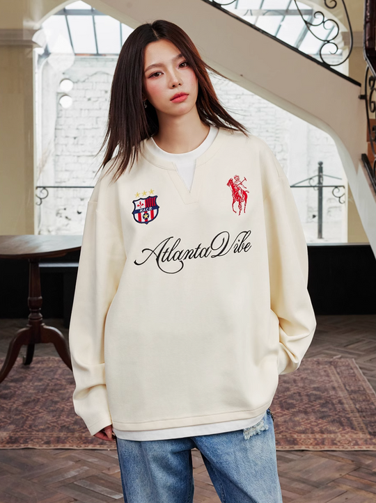 Harsh and Cruel Badge Embroidered Long Sleeve Layered Tee | Face 3 Face