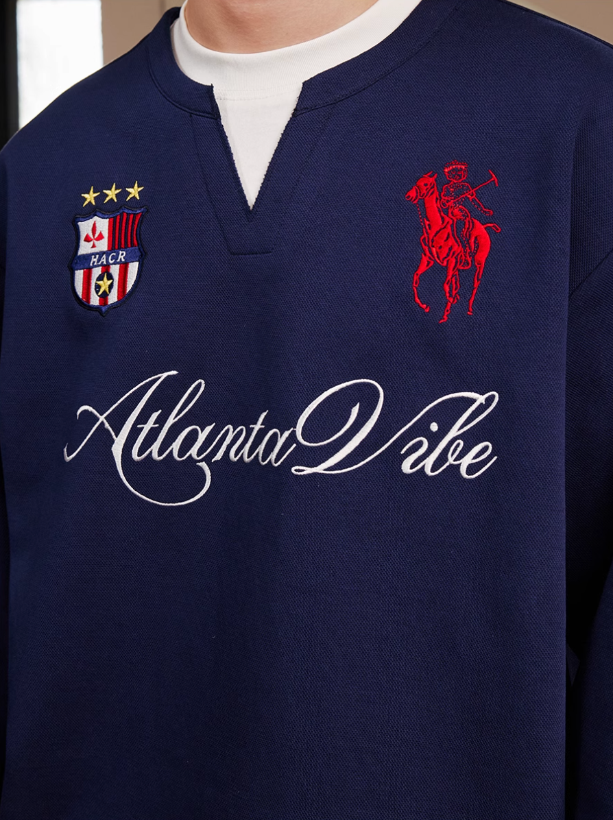 Harsh and Cruel Badge Embroidered Long Sleeve Layered Tee | Face 3 Face