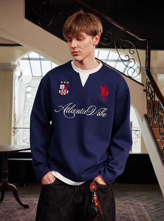 Harsh and Cruel Badge Embroidered Long Sleeve Layered Tee | Face 3 Face